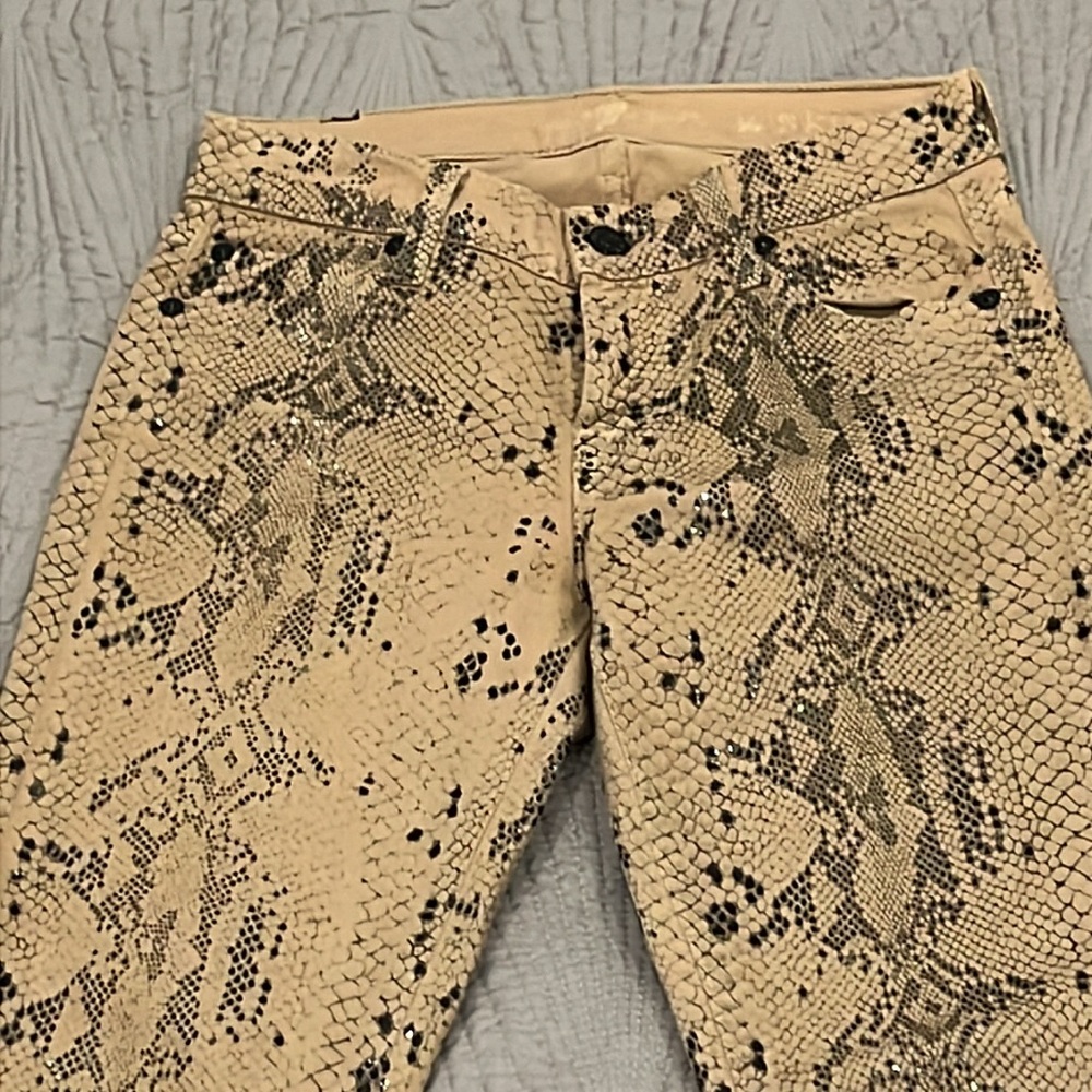 7 For All Mankind Women’s ‘the skinny’ Snake Print Pants size 24 - Picture 2 of 12